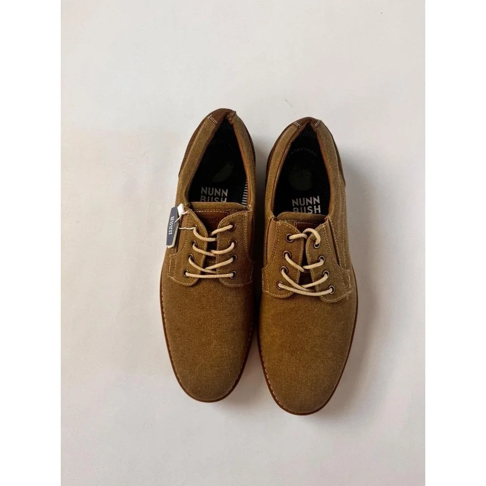 Nunn Bush Mens Canvas Oxford Shoes Tan Brown Comfort Gel 84856-274 11.5M